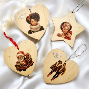 Black-Themed Christmas Decorations | Pack of 4 Pure Essence Greetings