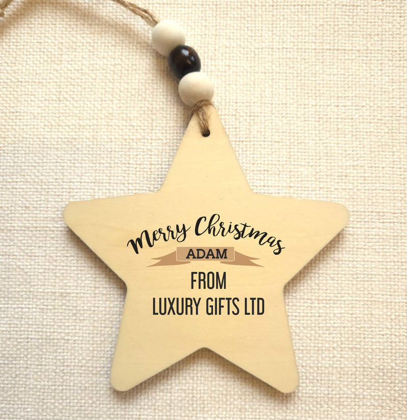 Christmas Personalised Word Art Star Decoration PureEssenceGreetings