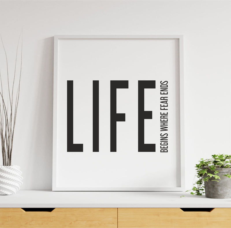 LIFE  Positive Quote Print | Framed | Unframed PureEssenceGreetings