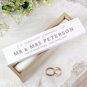Personalised Wooden Wedding Certificate Holder PureEssenceGreetings