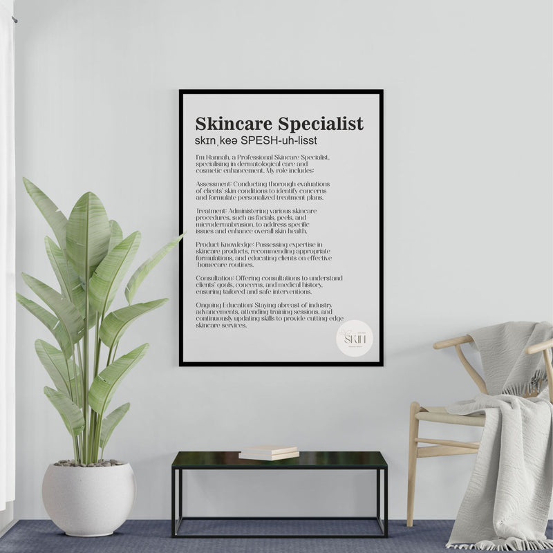 Skin Care Specialist Definition Customer Statement Print - Framed | Unframed PureEssenceGreetings
