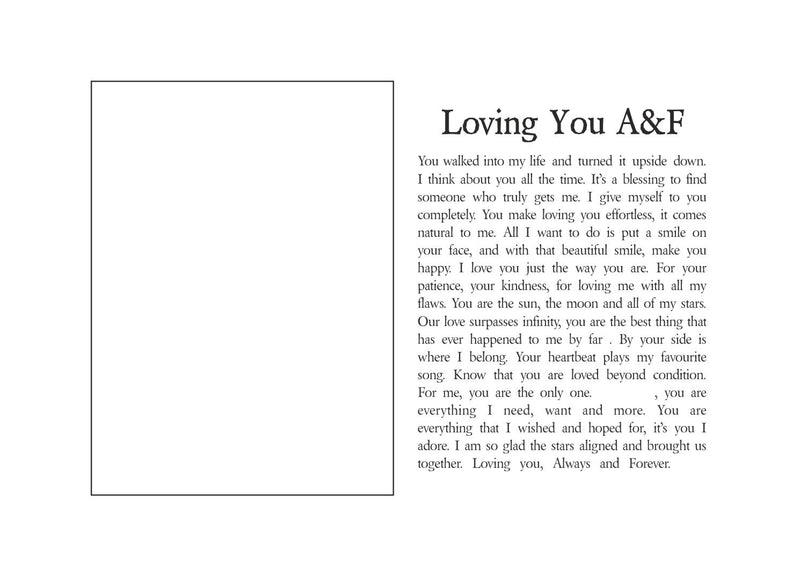 Always & Forever Framed Personalised Love Poem PureEssenceGreetings