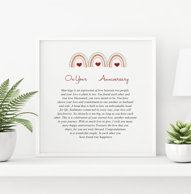 Your Anniversary Personalised Framed Plaque PureEssenceGreetings