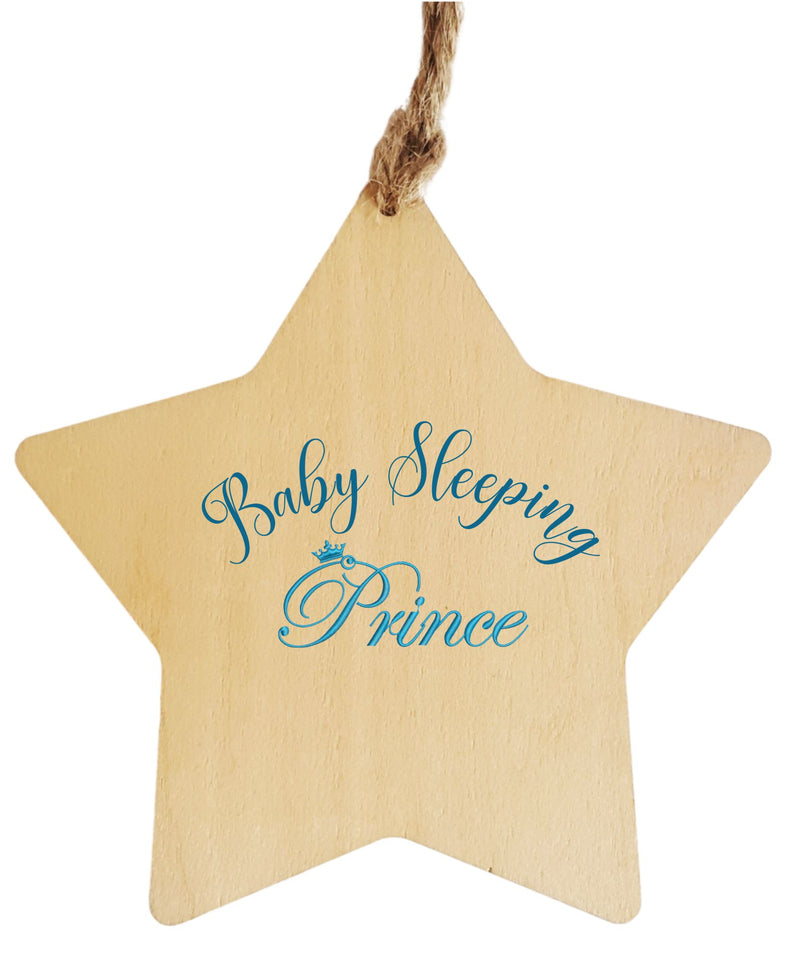 Baby Sleeping| Kids Bedroom Door Handle Sign | Blue PureEssenceGreetings