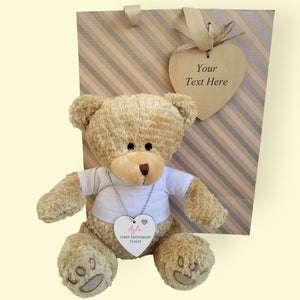 Personalised  Wedding Teddy in  Bag PureEssenceGreetings