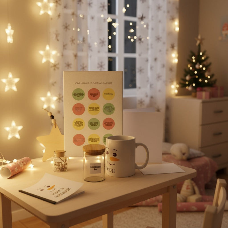 Children’s 12 Days to Christmas Wellbeing Advent Calendar Box – Personalised Gift Set Pure Essence Greetings