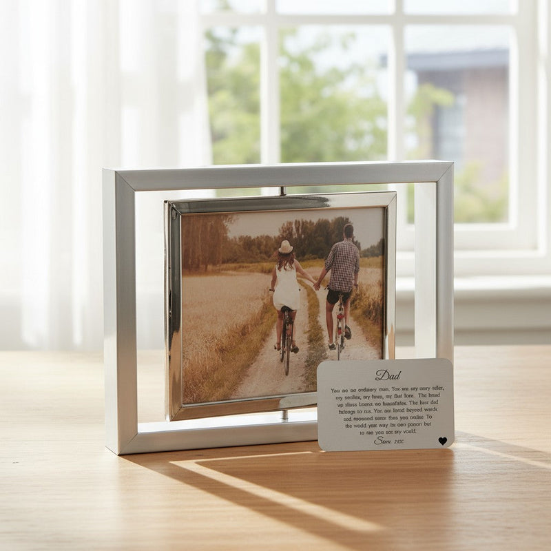 Personalised Dad Wallet Card | Silver Photo Frame PureEssenceGreetings