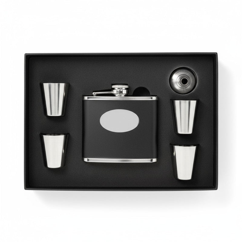 Personalised  Black Hip Flask PureEssenceGreetings