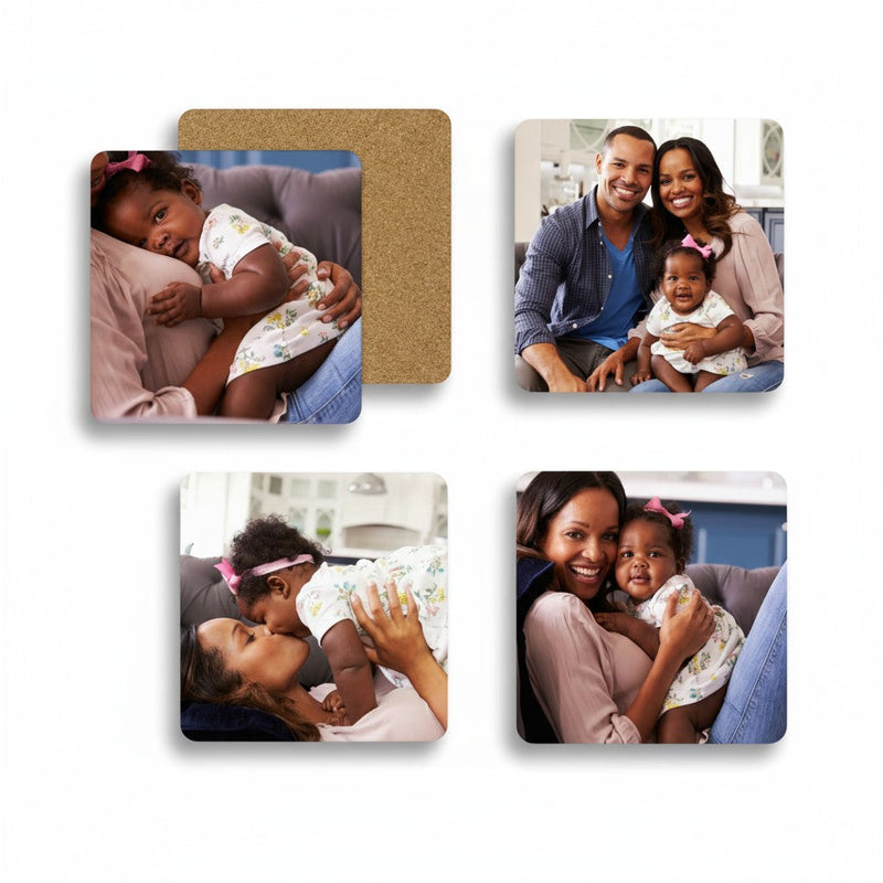 Personalised Photo Coaster Gift Set | Pack of 4 PureEssenceGreetings