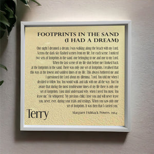Footprints Personalised Inspirational Prayer Ceramic Plaque PureEssenceGreetings