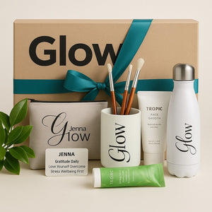 GLOW Self-Care Wellbeing Personalised Gift Box PureEssenceGreetings