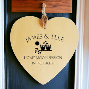 HONEYMOON IN SESSION Personalised Door Sign Pure Essence Greetings