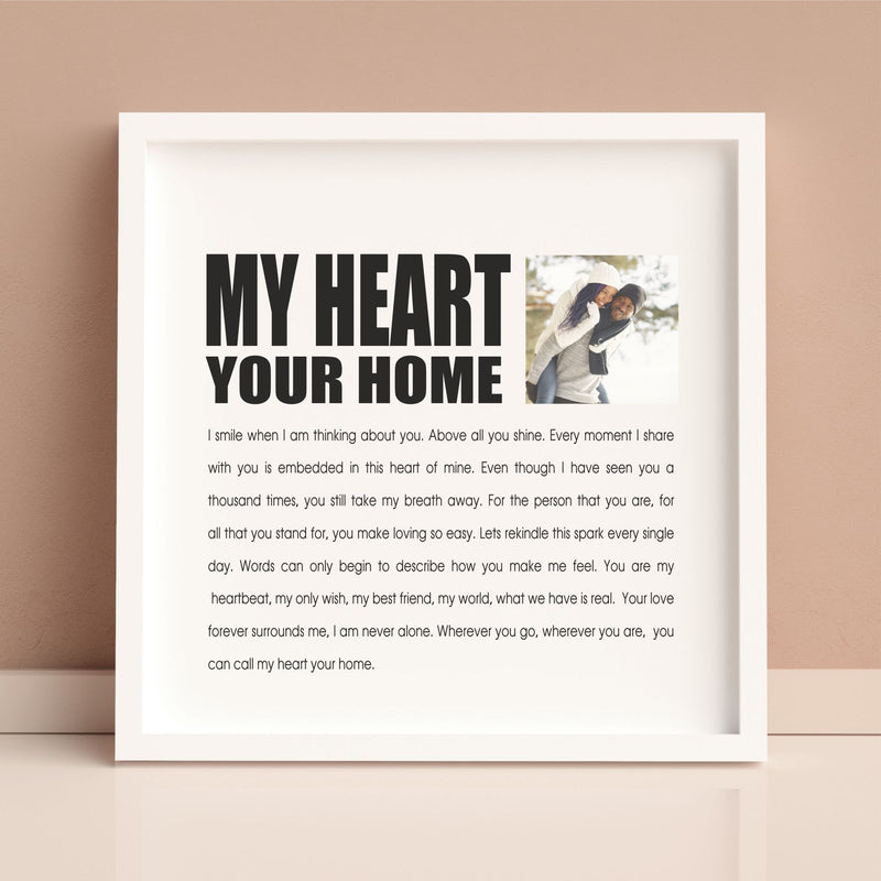 My Heart Your Home Print Photo Poster