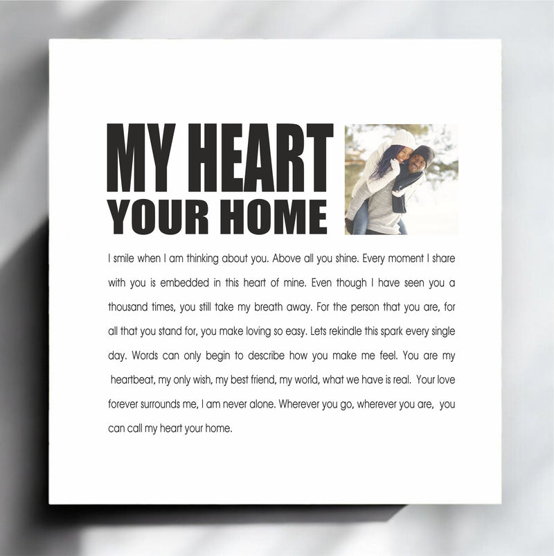 My Heart Your Home Print Photo Poster