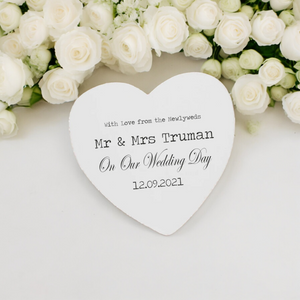 Personalised Wedding Favour Heart Tokens | Pack of 10 PureEssenceGreetings