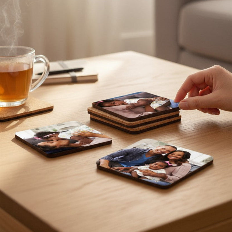 Personalised Photo Coaster Gift Set | Pack of 4 PureEssenceGreetings
