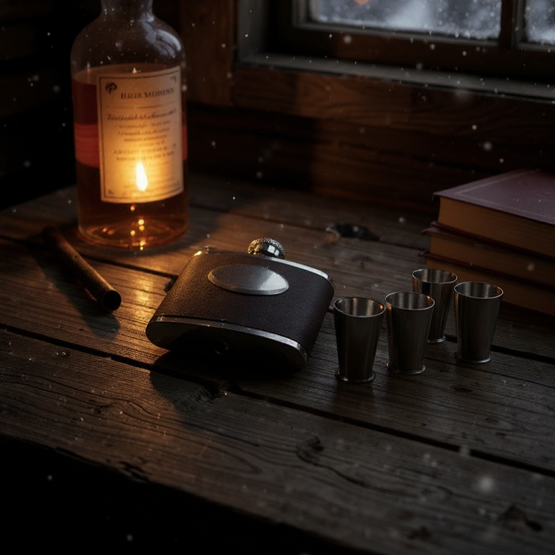 Personalised  Black Hip Flask PureEssenceGreetings