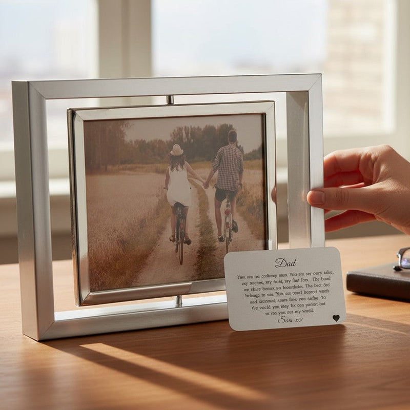 Personalised Dad Wallet Card | Silver Photo Frame PureEssenceGreetings