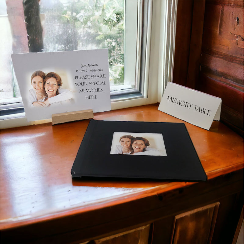 Memorial Table Set | Metal Sign | Message Book | Table Card Pure Essence Greetings