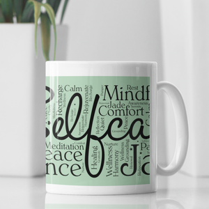 Selfcare WordArt Mugs PureEssenceGreetings