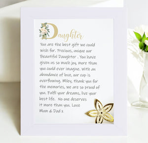 Daughter Personalised Keepsake Card PureEssenceGreetings