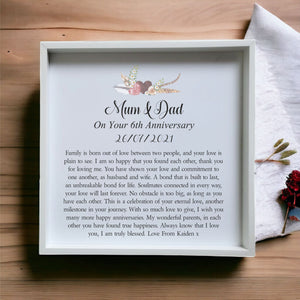 Mum & Dad On Your Anniversary Personalised Plaque PureEssenceGreetings