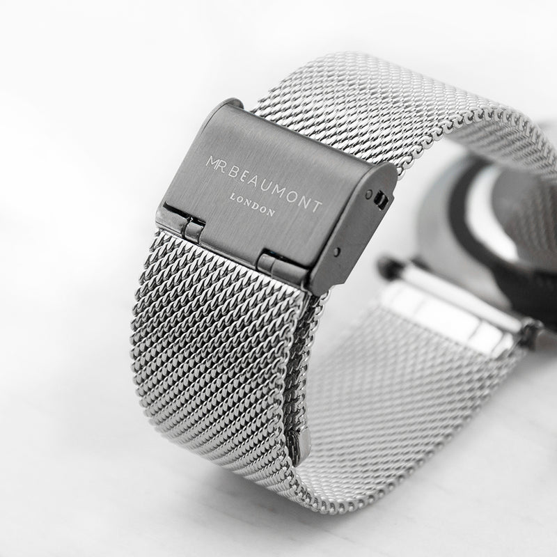 Personalised Men's Metallic Silver Watch PureEssenceGreetings