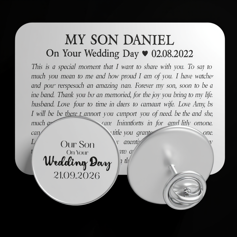 Son On Your Wedding Day Wallet Card and Cufflinks Gift Set PureEssenceGreetings