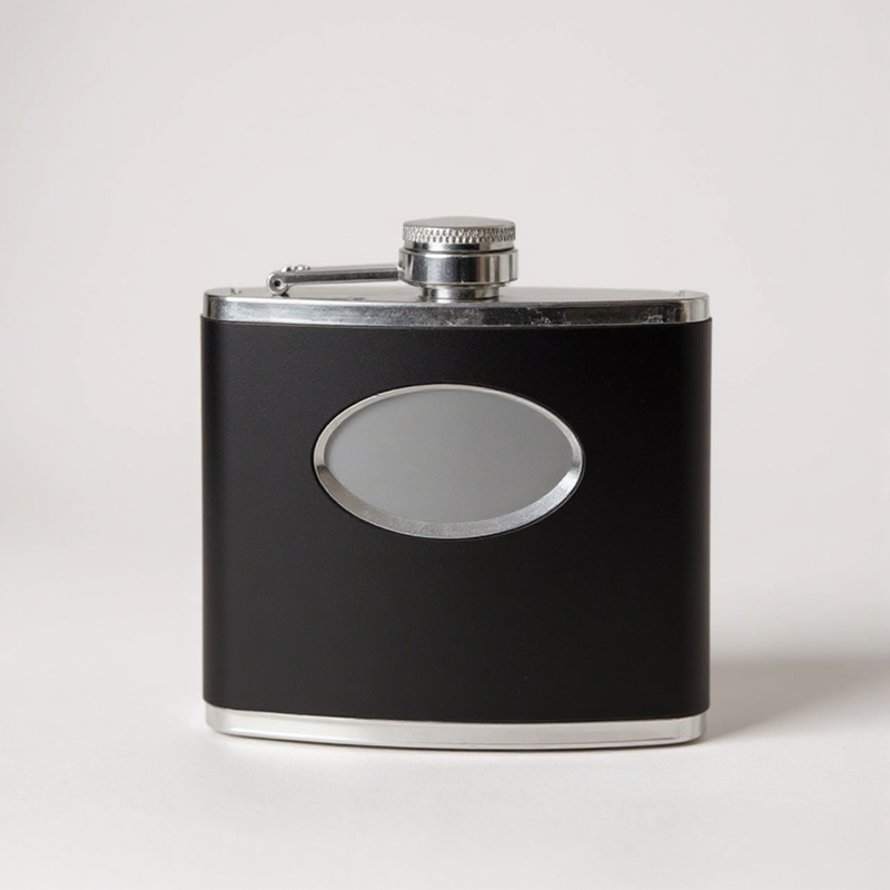 Personalised  Black Hip Flask PureEssenceGreetings