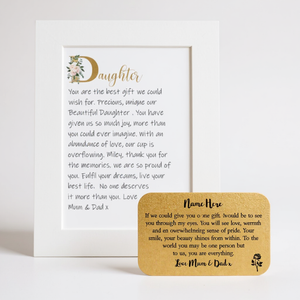Daughter Personalised Keepsake Card PureEssenceGreetings