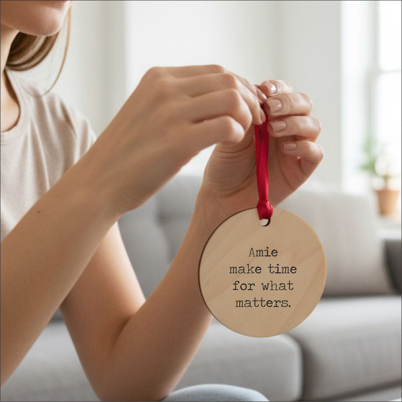 Round Wooden Wellbeing Decoration – 3 Designs PureEssenceGreetings