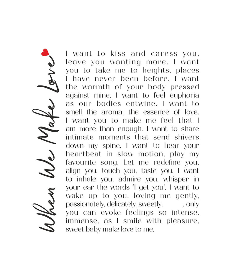 When We Make Love Sensual Mounted Personalised Card PureEssenceGreetings