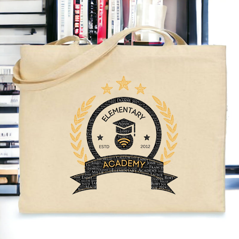 School Leavers Personalised Word Art Custom Made Tote Bag | Own Text PureEssenceGreetings