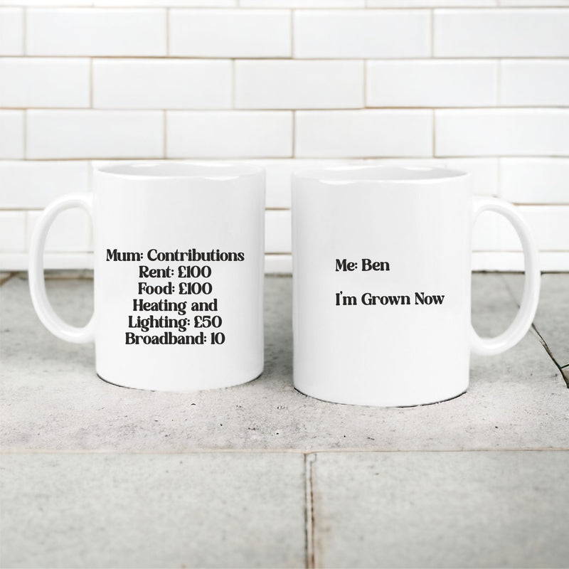 I'm Grown Now Personalised Mug PureEssenceGreetings