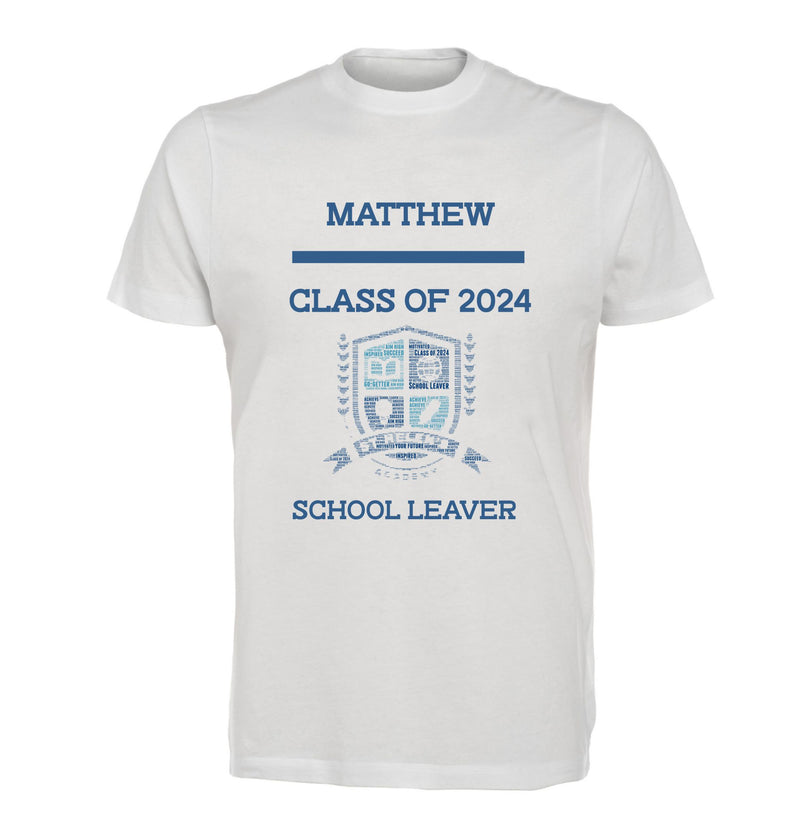 School Leavers Graduate Personalised WordArt T-shirt PureEssenceGreetings