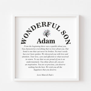 World's Best Son Personalised Plaque PureEssenceGreetings 