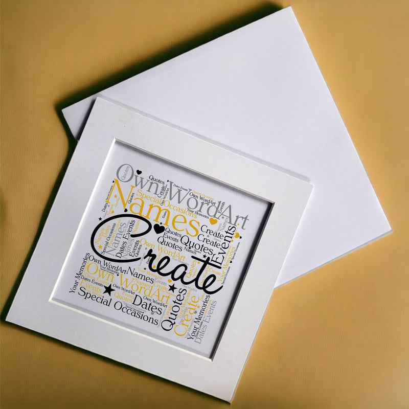 Create Your Own Mounted WordArt Card PureEssenceGreetings