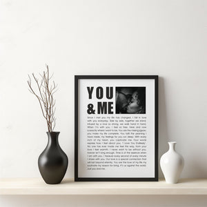 You & Me -  Love Poem | Personalised Poem print - Pure Essence Greetings