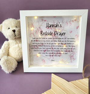 Personalised  Children's Bedside Prayer Light Up Box. PureEssenceGreetings