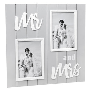 Soft Grey Double Collage Frame Mr & Mrs PureEssenceGreetings