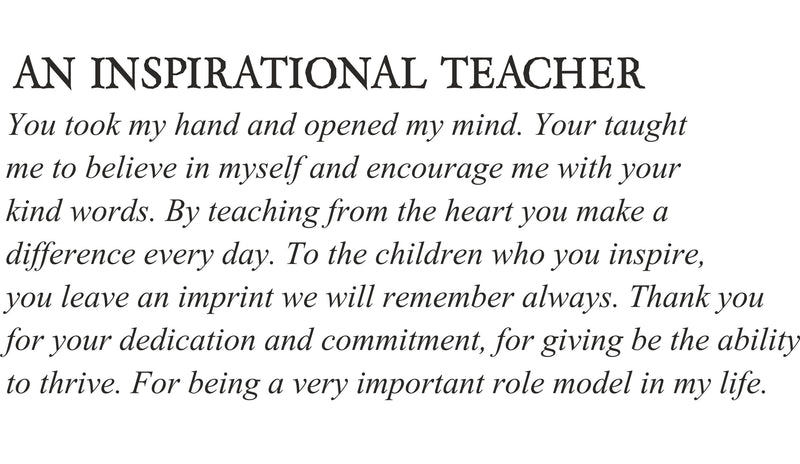 An Inspirational Teacher Personalised Wallet Card PureEssenceGreetings