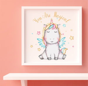 Magical Unicorn Children's Bedroom Framed Animal Print PureEssenceGreetings