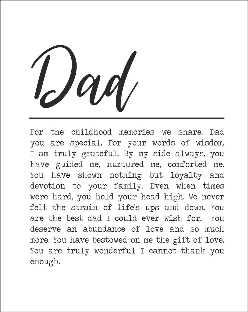 Dad Personalised Framed Poem | For You Dad PureEssenceGreetings