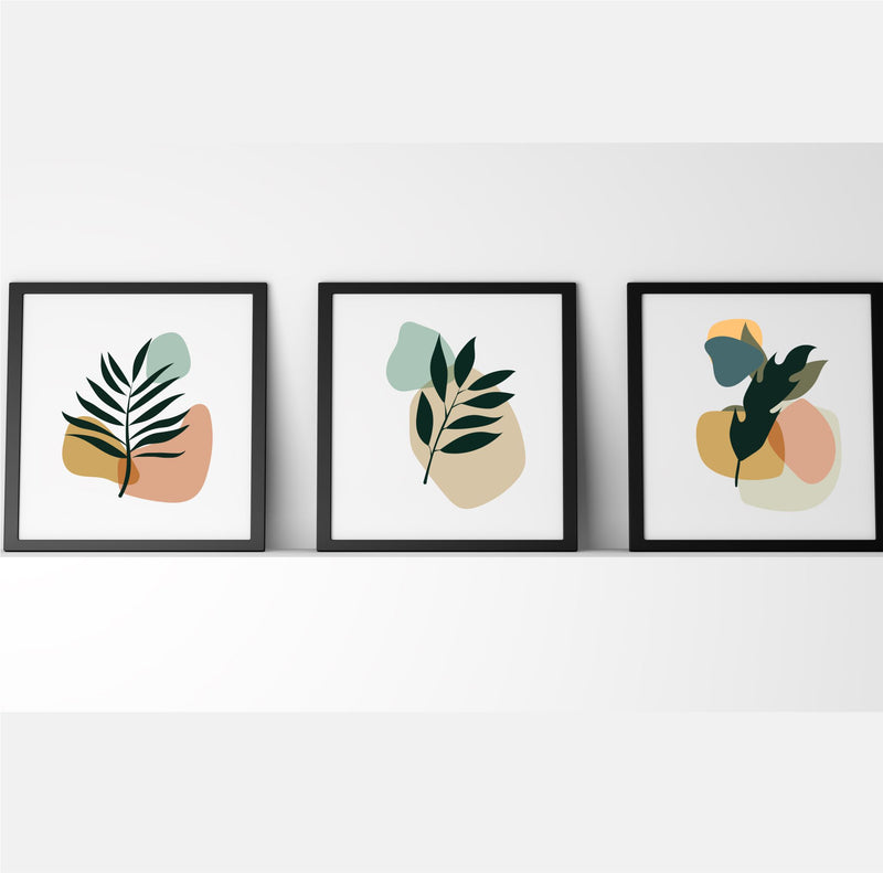 Leafy Abstract Design Print | Set of 3 PureEssenceGreetings
