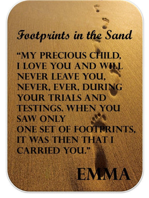 Personalised Footprints Wallet Card. - PureEssenceGreetings 