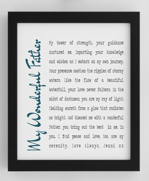 Father Personalised Framed Poem Print - Expression PureEssenceGreetings