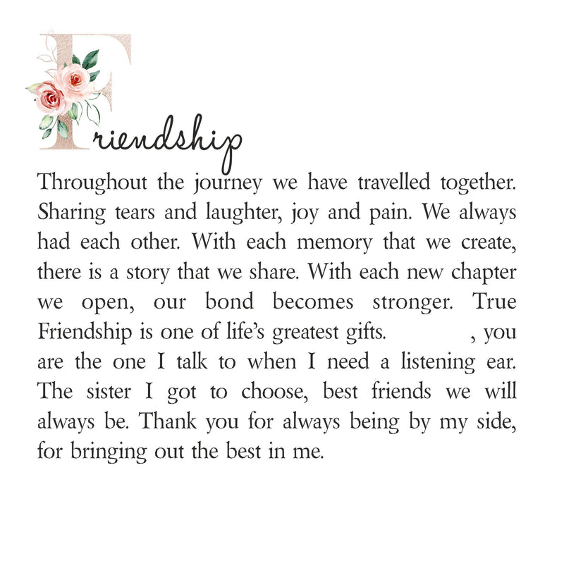 Friendship Framed Personalised Poem PureEssenceGreetings