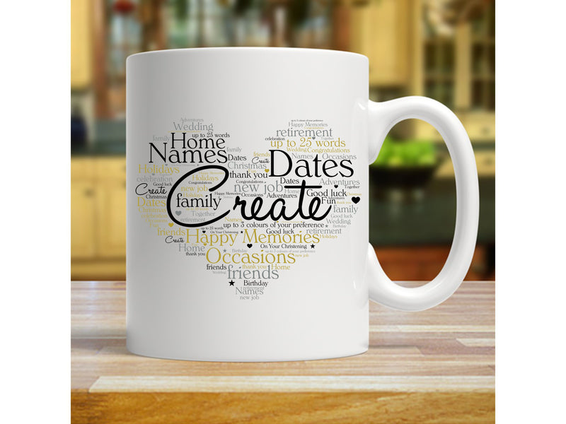 Personalised Word Art Ceramic Mug