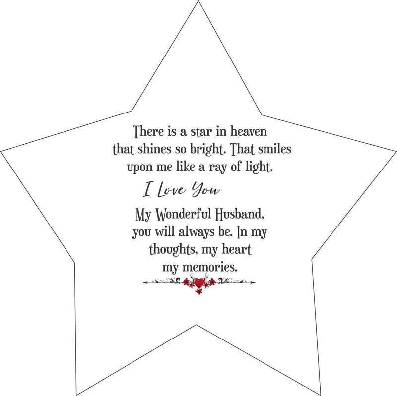 Husband Personalised Remembrance Hanging Star PureEssenceGreetings