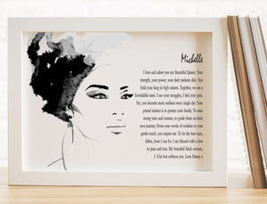 My Beautiful Queen Personalised Poem print PureEssenceGreetings